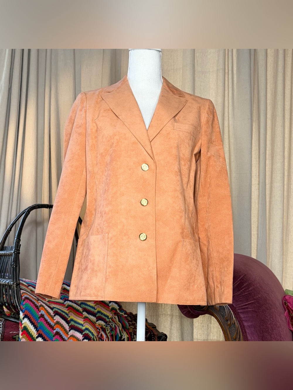 70s Orange Ultrasuede Blazer